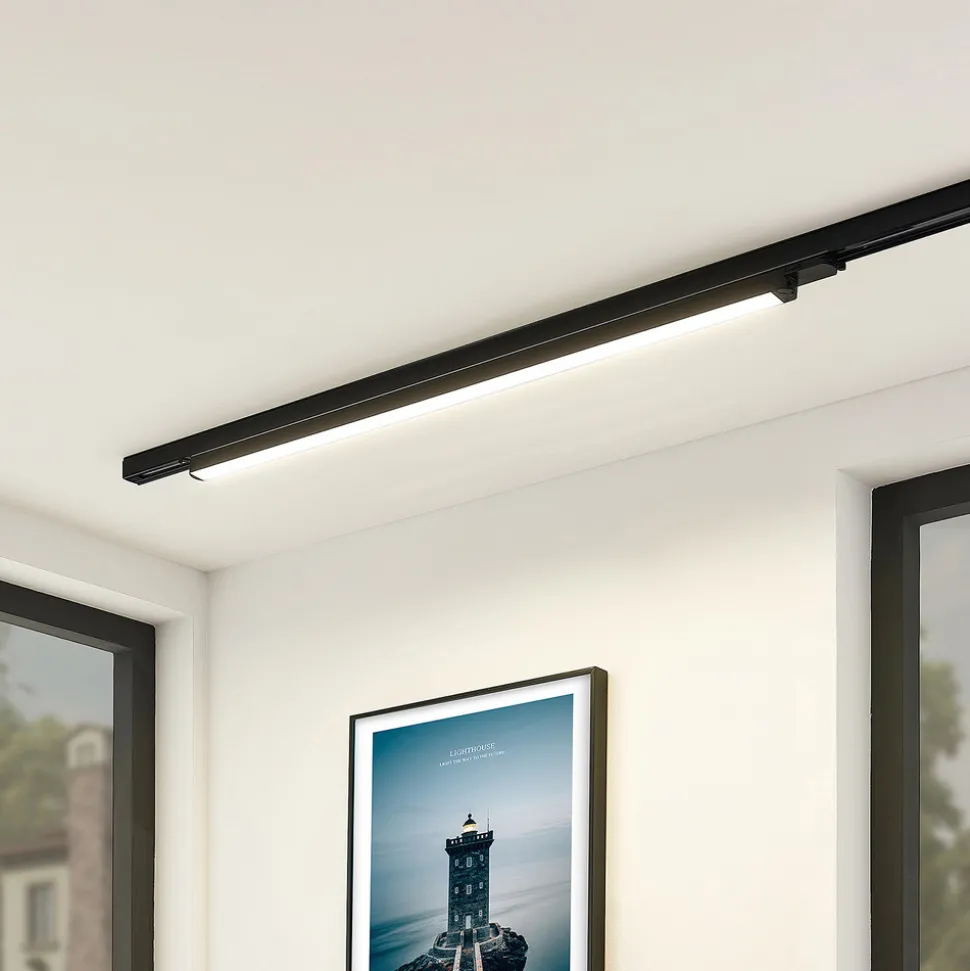 Arcchio Harlow LED-skinnelampe, svart, 109 cm, 4 000 K