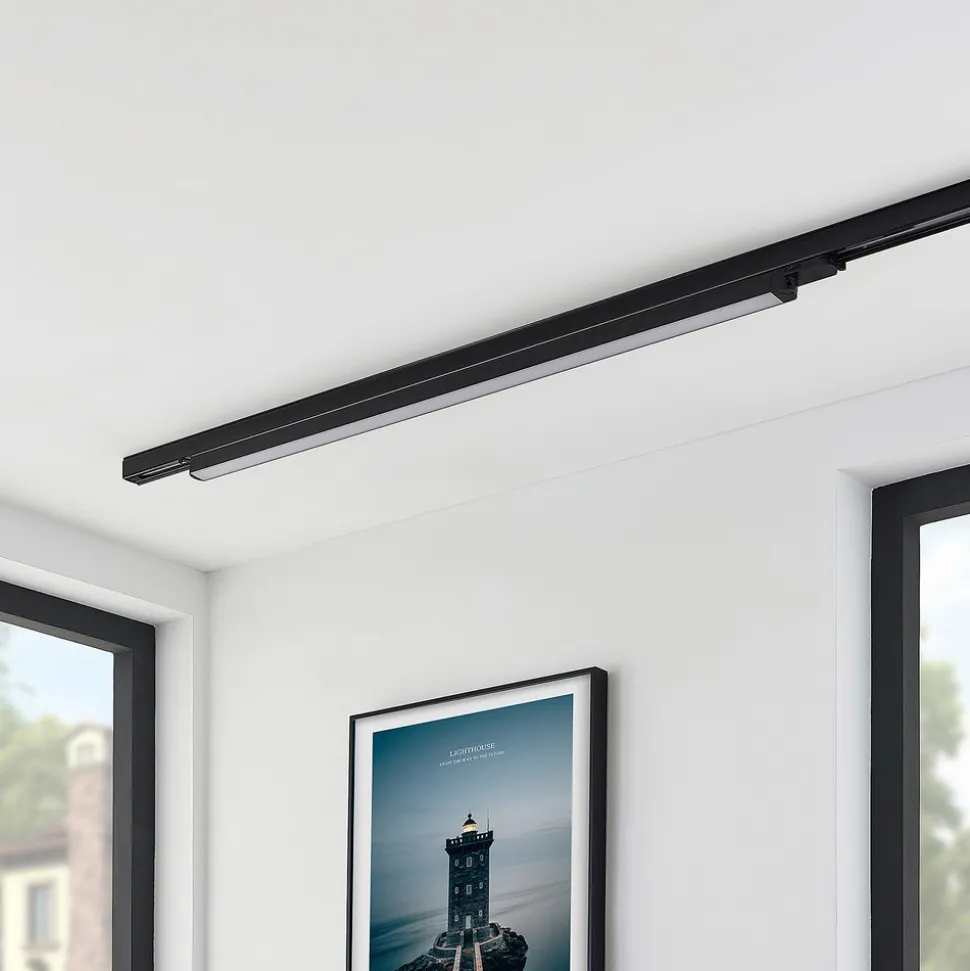 Arcchio Harlow LED-skinnelampe, svart, 109 cm, 4 000 K