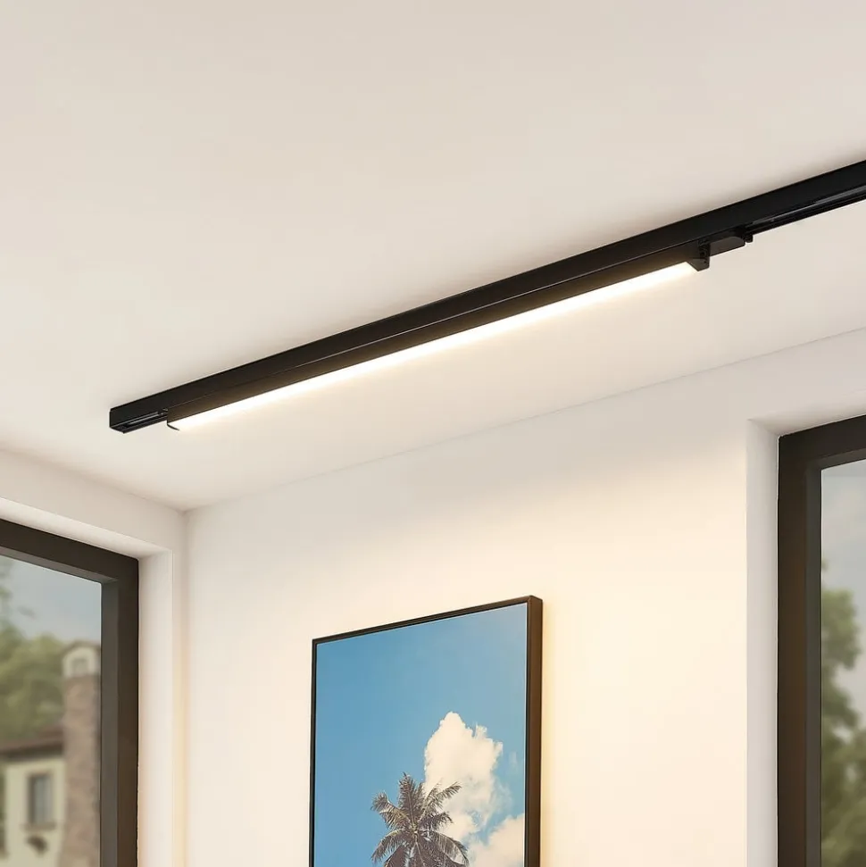 Arcchio Harlow LED-skinnelampe, svart, 109 cm, 3 000K