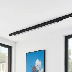 Arcchio Harlow LED-skinnelampe, svart, 109 cm, 3 000K