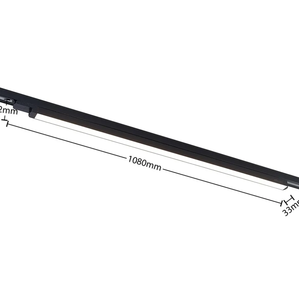 Arcchio Harlow LED-skinnelampe, svart, 109 cm, 3 000K