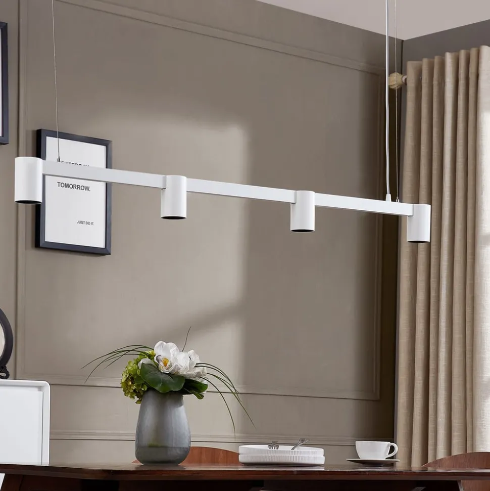 Arcchio hengelampe Brinja, hvit, 120 cm lang, 4 lyskilder, GU10