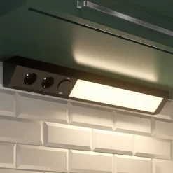 Arcchio LED-benkbelysning Ovano, 62 cm, svart, aluminium