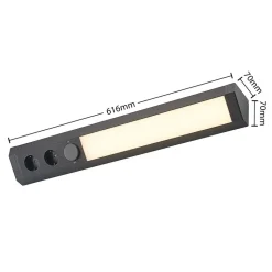 Arcchio LED-benkbelysning Ovano, 62 cm, svart, aluminium