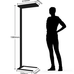 Arcchio LED-gulvlampe Logan Ultra, 4 000K, sensor, dimbar