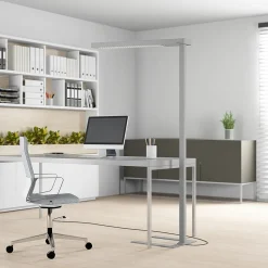 Arcchio LED-gulvlampe til kontor Susi, sølv, sensor, dimmer, CCT