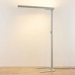 Arcchio LED-gulvlampe til kontor Susi, sølv, sensor, dimmer, CCT