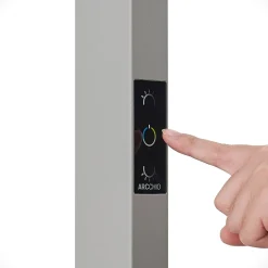 Arcchio LED-gulvlampe til kontor Susi, sølv, sensor, dimmer, CCT