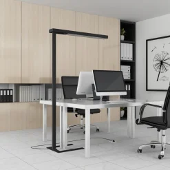 Arcchio LED-gulvlampe til kontor Susi, sett med 2, svart, sensor