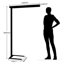 Arcchio LED-gulvlampe til kontor Susi, sett med 2, svart, sensor