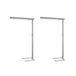 Arcchio LED-gulvlampe til kontor Susi, sett med 2, sølv, sensor
