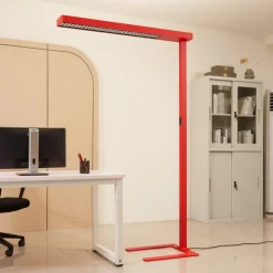 Arcchio LED-gulvlampe til kontor Susi, rød, sensor, berøringsdimmer