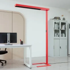 Arcchio LED-gulvlampe til kontor Susi, rød, sensor, berøringsdimmer