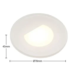 Arcchio LED-innbyggingslampe Vexi, Ø 7,8 cm, hvit, aluminium, CCT