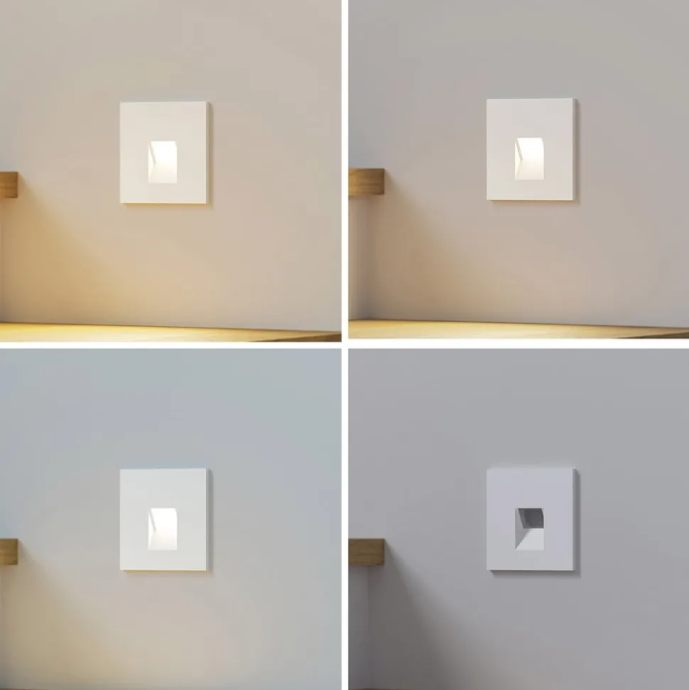 Arcchio LED-innbyggingslampe Vexi, 7,5 cm x 7,5 cm, hvit, CCT