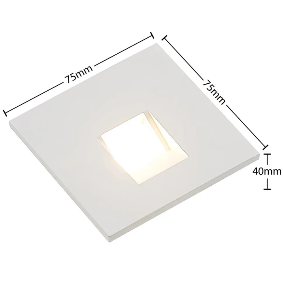 Arcchio LED-innbyggingslampe Vexi, 7,5 cm x 7,5 cm, hvit, CCT