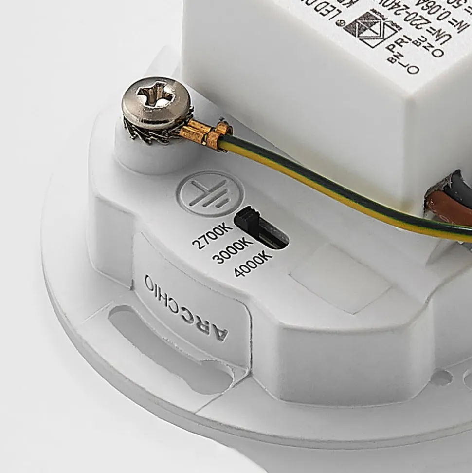 Arcchio LED-innbyggingslampe Vexi, 7,5 cm x 7,5 cm, hvit, CCT