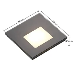 Arcchio LED-innbyggingslampe Vexi, 7,8 cm x 7,8 cm, svart, CCT