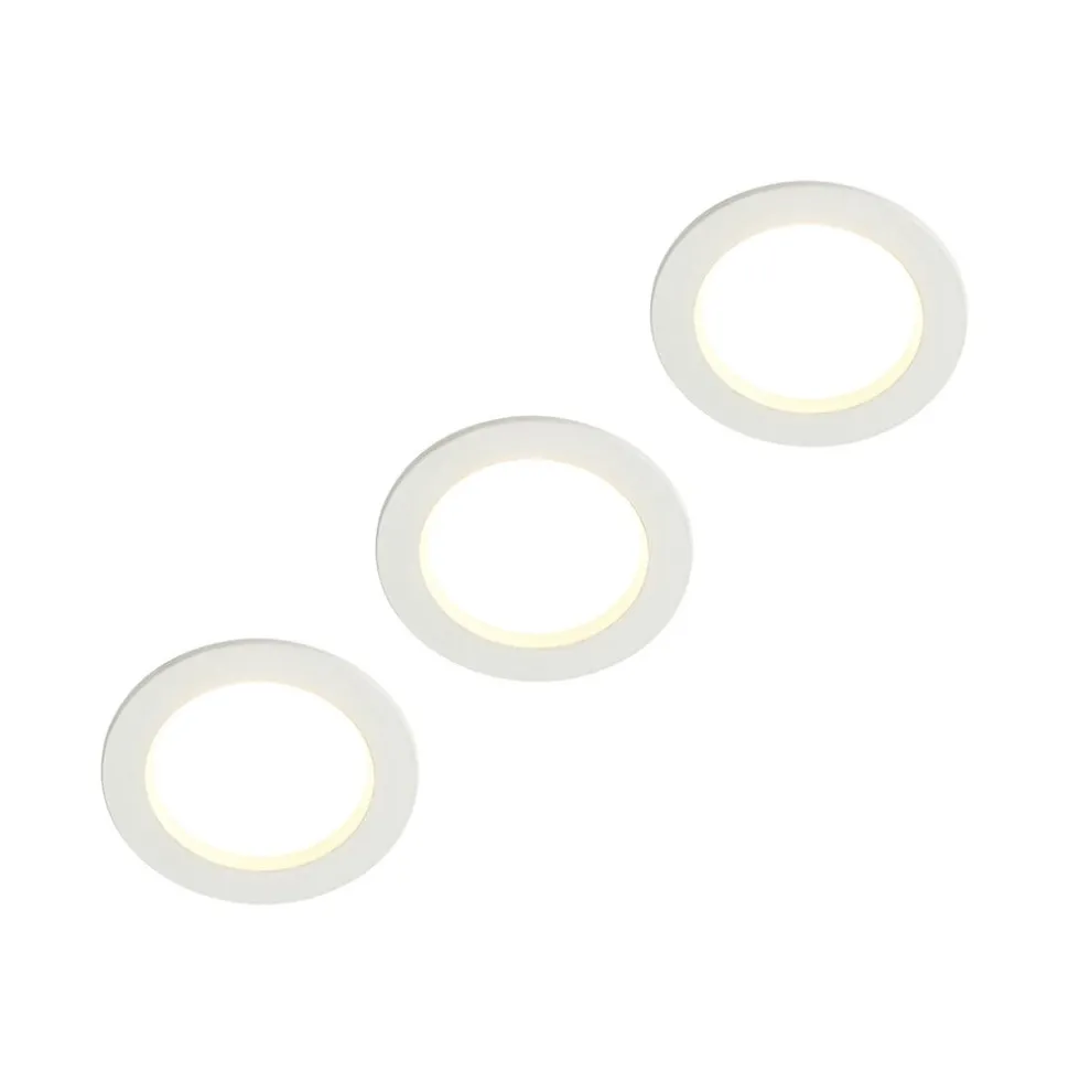 Arcchio LED-innfellingslampe Milaine, hvit, dimbar, sett med 3 stk