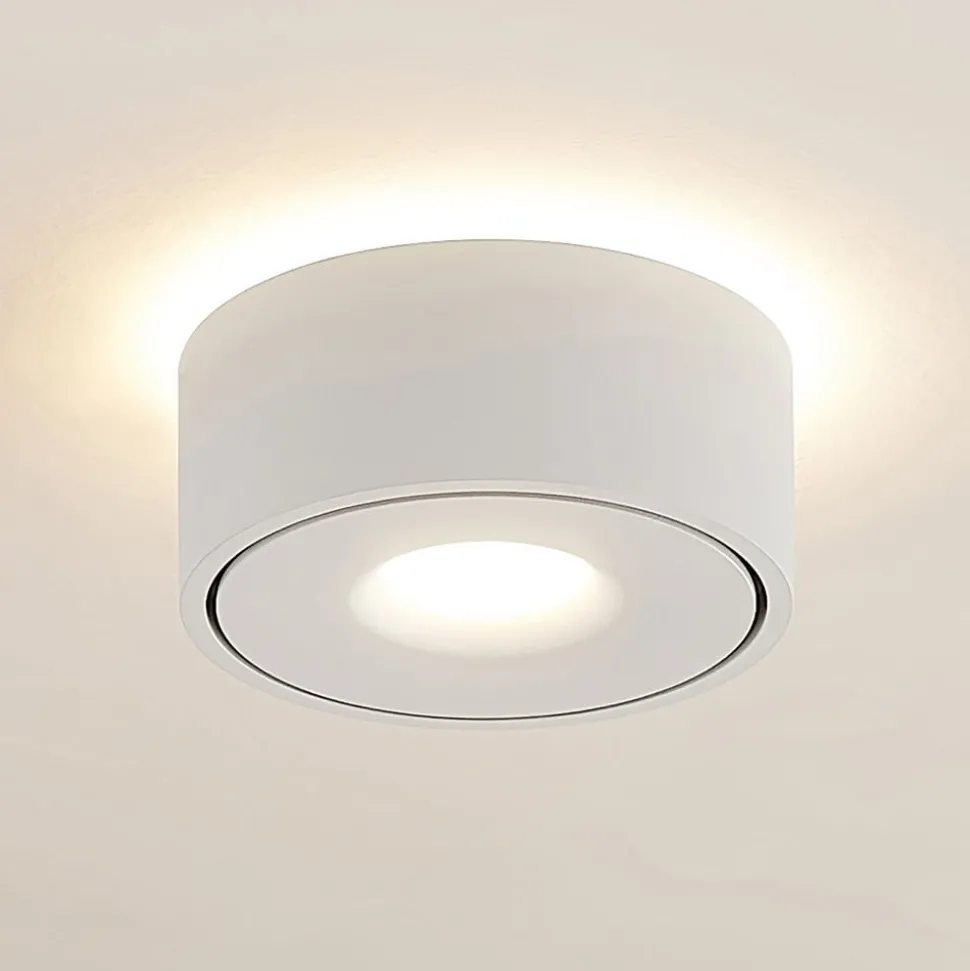 Arcchio LED-taklampe Rotari, hvit, opp og ned, aluminium