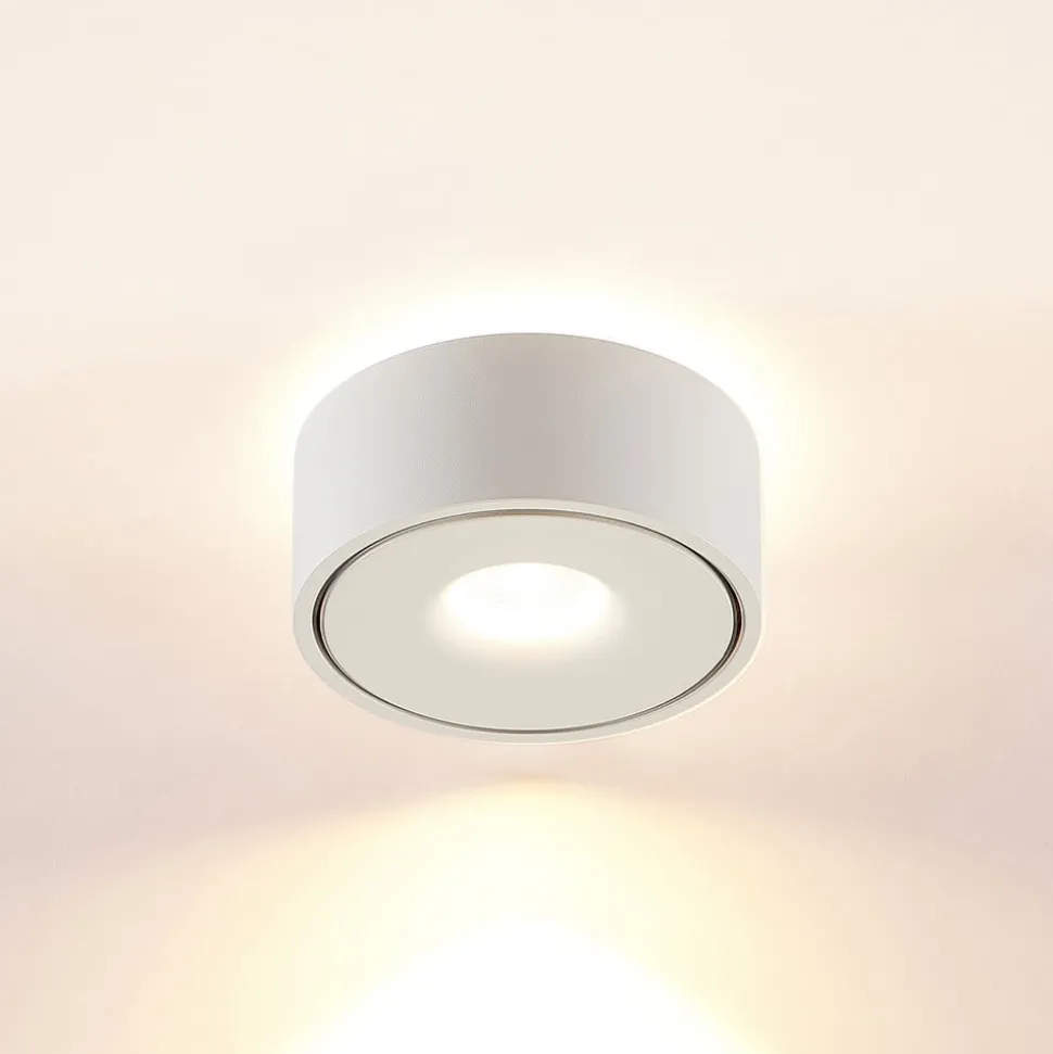 Arcchio LED-taklampe Rotari, hvit, opp og ned, aluminium