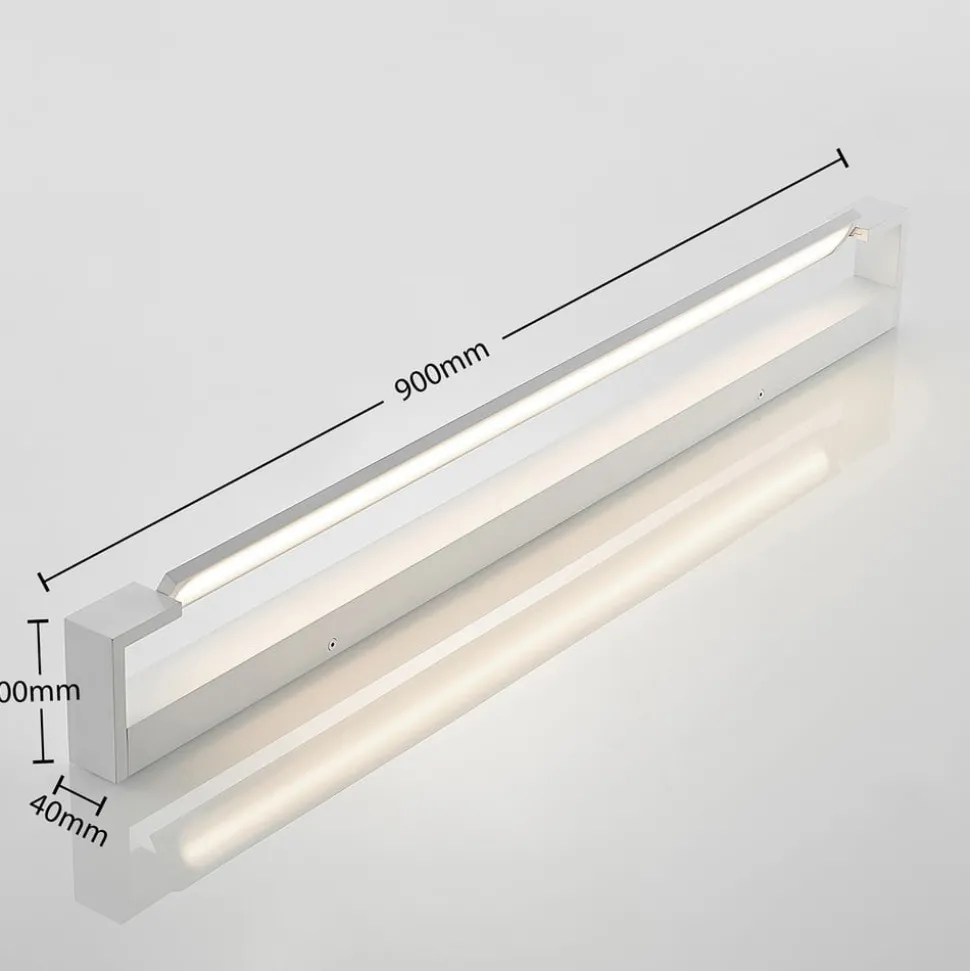 Arcchio LED-vegglampe Jora, 90 cm, hvit, svingbar, IP44