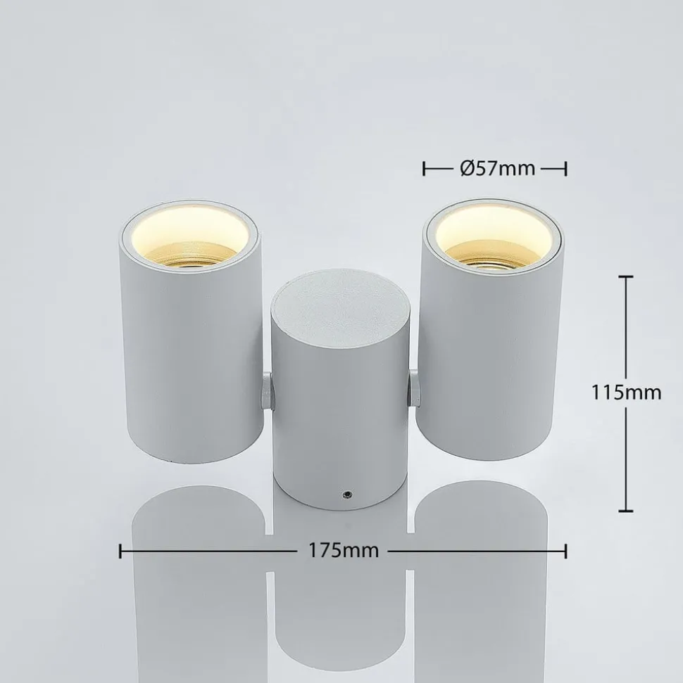 Arcchio taklampe Gesina, 2-lys, hvit, aluminium, 17,5 cm