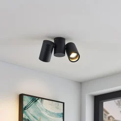 Arcchio taklampe Gesina, 2-lys, svart, aluminium, 17,5 cm