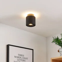 Arcchio taklampe Walisa, Ø 10 cm, svart, metall, GU10