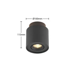 Arcchio taklampe Walisa, Ø 10 cm, svart, metall, GU10