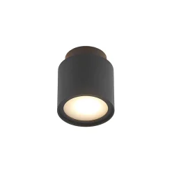 Arcchio taklampe Walisa, Ø 10 cm, svart, diffusor, GU10