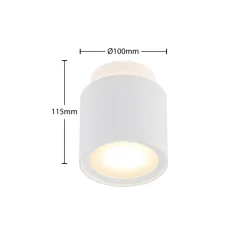 Arcchio taklampe Walisa, Ø 10 cm, hvit, diffusor, GU10