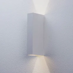 Arcchio utendørs LED-vegglampe Brinja, hvit, metall, IP65