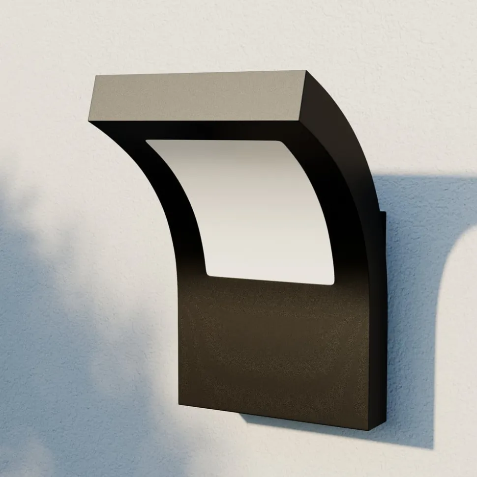 Arcchio utendørs LED-vegglampe Advik, IP65, antrasitt, metall