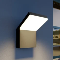 Arcchio utendørs LED-vegglampe Yolena, antrasitt, aluminium, 21 cm