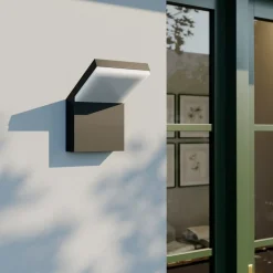 Arcchio utendørs LED-vegglampe Yolena, antrasitt, aluminium, 21 cm