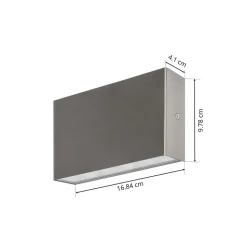 Arcchio utendørs LED-vegglampe Karline, 1060 lm, stål, IP65