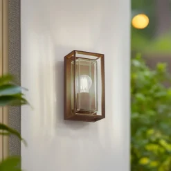 Arcchio utendørs vegglampe Ismera, rustfarget, IP65, glass, E27