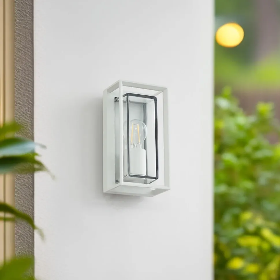 Arcchio utendørs vegglampe Ismera, hvit, IP65, glass, E27