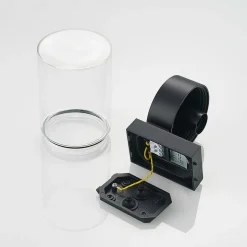 Arcchio utendørs vegglampe Liljana, svart, 21 cm, IP65, glass