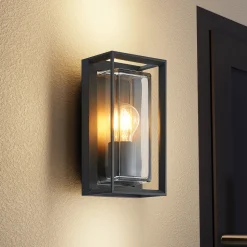 Arcchio utendørs vegglampe Ismera, 25 cm, antrasitt, sensor