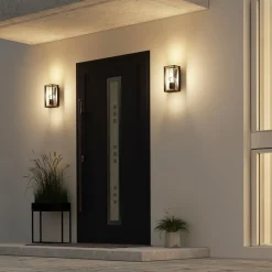 Arcchio utendørs vegglampe Ismera, 25 cm, antrasitt, sensor