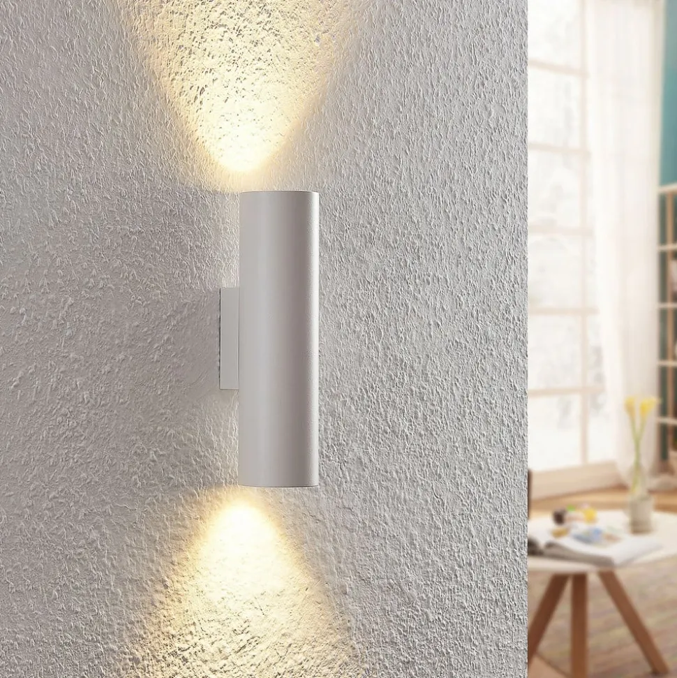 Arcchio vegglampe Brinja, hvit, metall, opp/ned, GU10