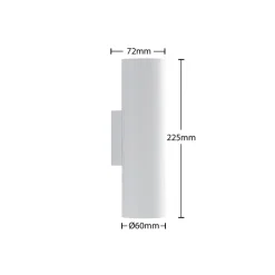 Arcchio vegglampe Brinja, hvit, metall, opp/ned, GU10