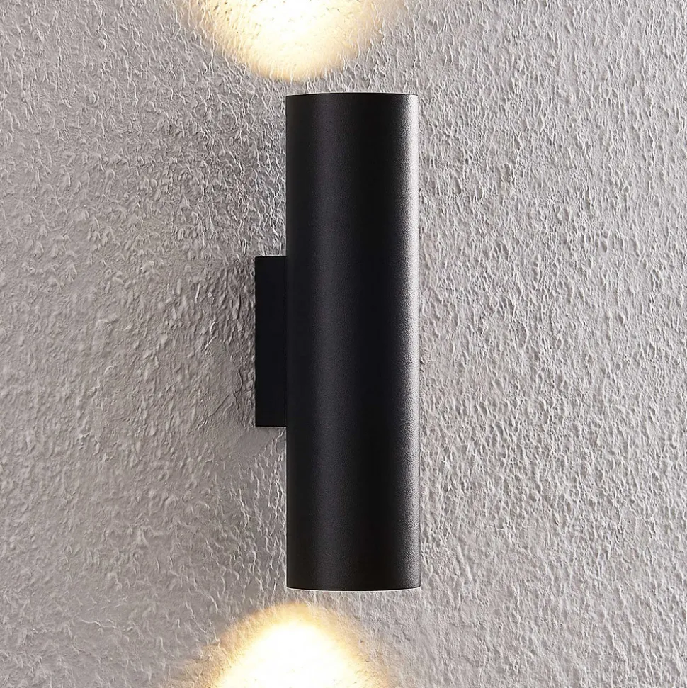 Arcchio vegglampe Brinja, svart, metall, opp/ned, GU10