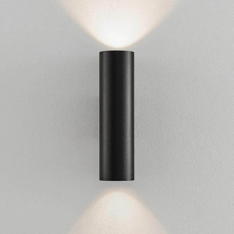 Arcchio vegglampe Brinja, svart, metall, opp/ned, GU10