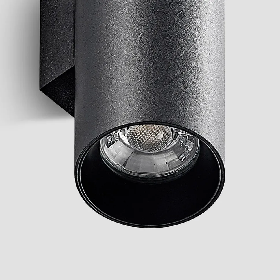 Arcchio vegglampe Brinja, svart, metall, opp/ned, GU10