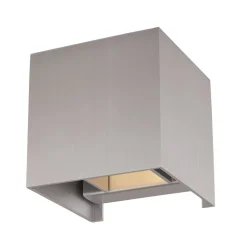 Arcchio vegglampe Zuzana, kantet, aluminiumsfarget, G9, 10 cm