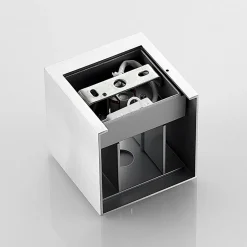 Arcchio vegglampe Zuzana, kantet, aluminiumsfarget, G9, 10 cm