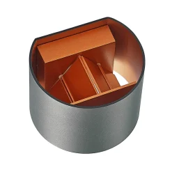 Arcchio vegglampe Zuzana, rund, svart, støpsel, 13 cm